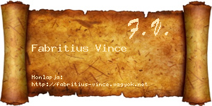 Fabritius Vince névjegykártya