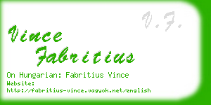 vince fabritius business card